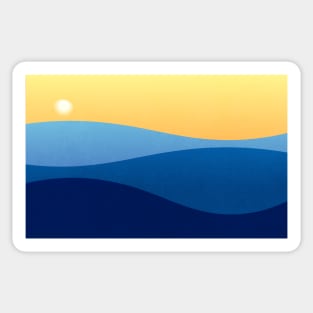Seascape beach waves sunset design illustration Sticker
